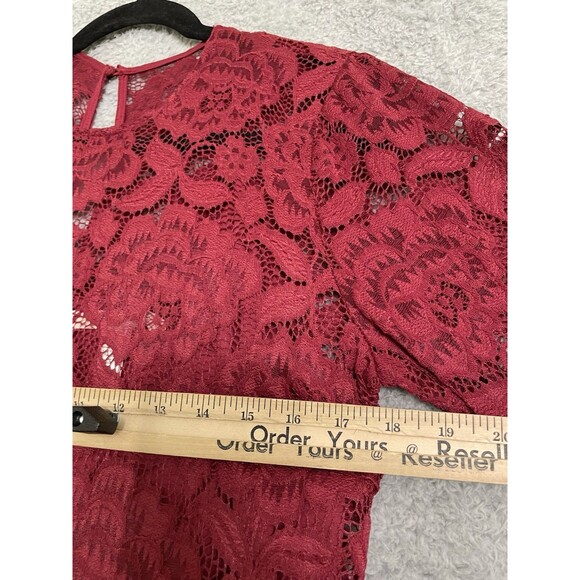 Anthropologie Hutch Olivia lace Maxi Dress  Red Wine Medium Holiday Christmas - Picture 7 of 9